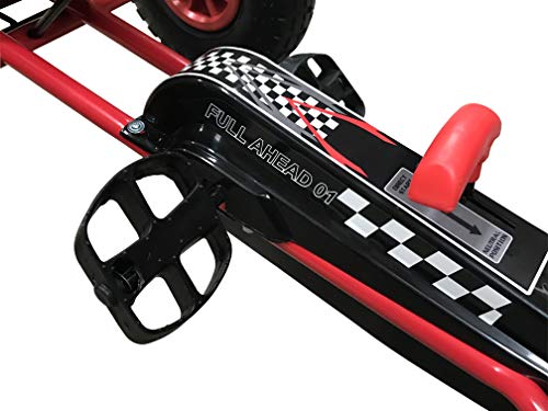 Kiddo Racer Red Go-Kart: Adjustable Seat, Rubber Tyres