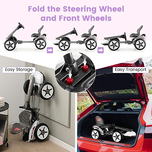 12V Electric Go Kart with Adjustable Steering & Seat