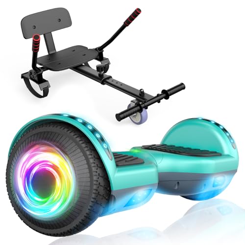 SISIGAD Hoverboard with Go Kart Combo, Green+Gray