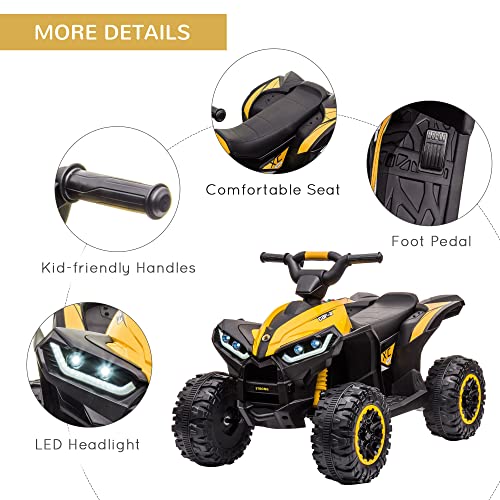 HOMCOM 12V Electric Quad Bikes for Kids - Yellow
