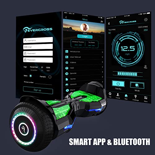6.5'' Hoverboards with Kart, APP, Bluetooth - Black