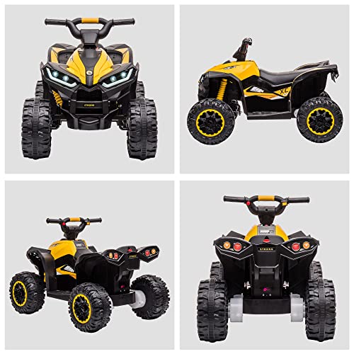 HOMCOM 12V Electric Quad Bikes for Kids - Yellow