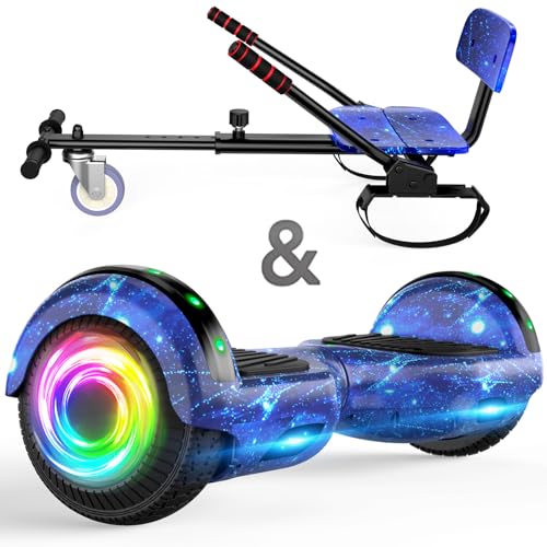 6.5" LED Hoverboard Go Kart Bundle with Bluetooth Speaker