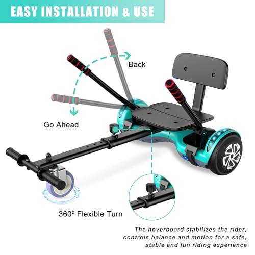 SISIGAD Hoverboard with Go Kart Combo, Green+Gray