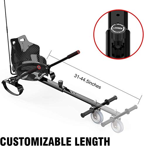 GeekMe Hoverboard Go Kart Attachment: Bluetooth, LED, Gift