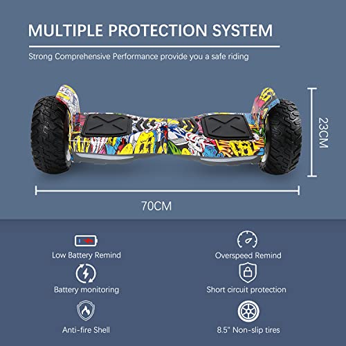 8.5" All Terrain Hoverboard with Bluetooth - Gift for Teens & Adults