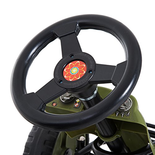 Kids Pedal Go Kart Racer, Adjustable Seat, Green