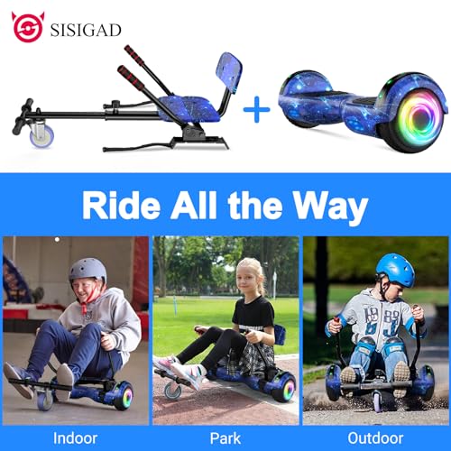 6.5" LED Hoverboard Go Kart Bundle with Bluetooth Speaker