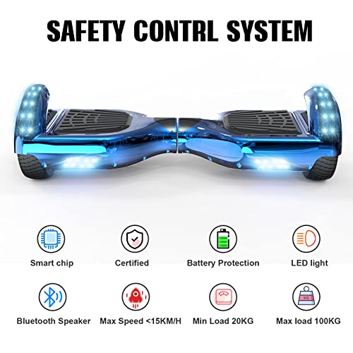 GeekMe 6.5" Hoverboard with Seat, LED Lights