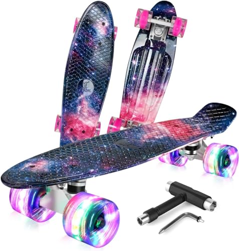 LED Light-Up Cruiser Skateboard for Kids, Teens, Adults