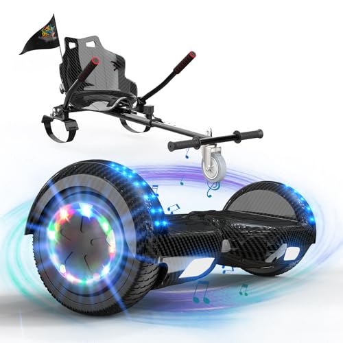 Bluetooth Hoverboard Go Kart Bundle, LED Lights