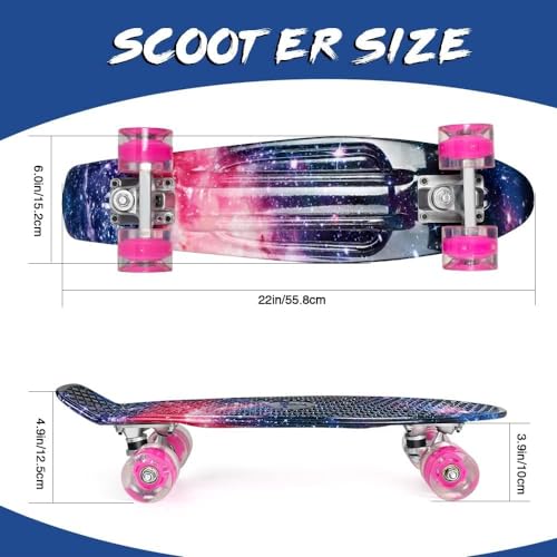 LED Light-Up Cruiser Skateboard for Kids, Teens, Adults