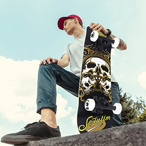 Sefulim 31 x 8 Inch Complete Skateboard