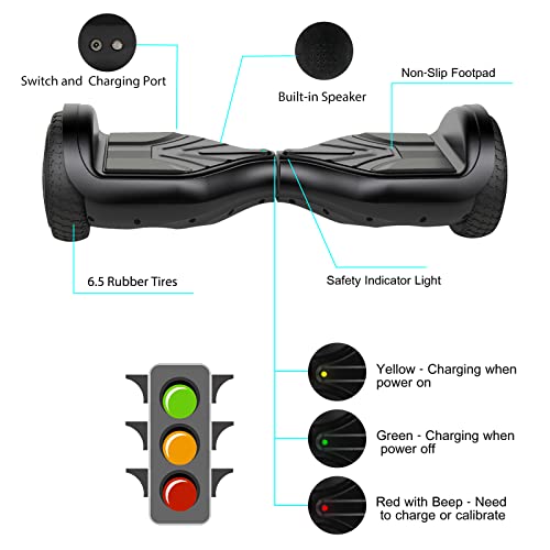SISIGAD 6.5" Hoverboard with Bluetooth for All Ages