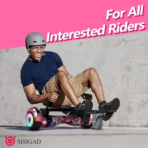Hoverboard Go Kart Seat with LED Lights and Bluetooth Speaker