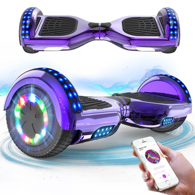 Bluetooth Hoverboard with Colorful LED Lights - Gift for Kids and Teens