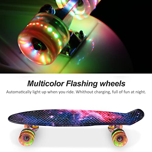 Caroma 22" Mini Skateboard with ABEC-7 Bearings (Blue&Pink)