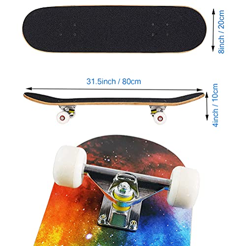 BOLLAER Maple Skateboard - 31.5in Double Kick Deck