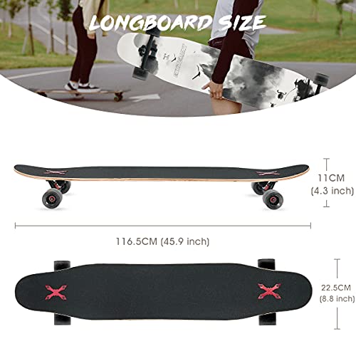 Opurtdor Maple Wood Longboard 46"x8" (Ink Painting)
