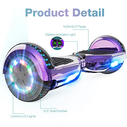 Hoverboard and Kart Bundle with Bluetooth and LED Lights