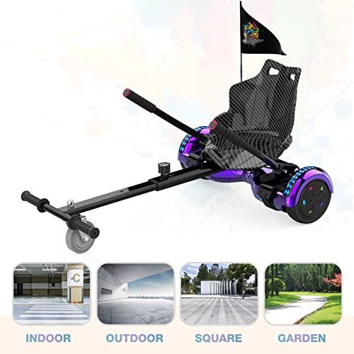Hoverboard and Kart Bundle with Bluetooth and LED Lights