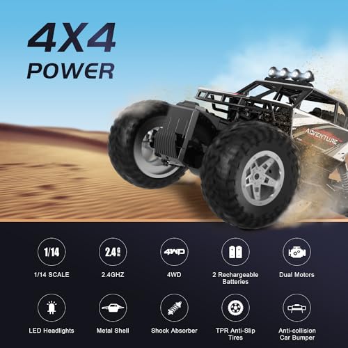 DEERC RC Cars 1:14 Off Road Monster Truck