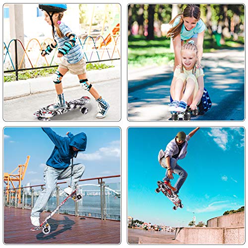 Caroma 22" Mini Skateboard with ABEC-7 Bearings (Blue&Pink)