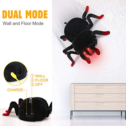 Dual Mode Remote Control Spider with LED Eyes