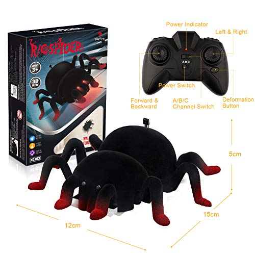 Dual Mode Remote Control Spider with LED Eyes