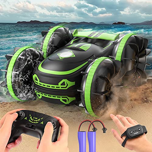 Amphibious RC Stunt Car with Gesture Sensor