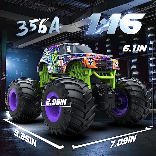 DEERC RC Monster Truck Toy, 1:16 Scale, High Speed