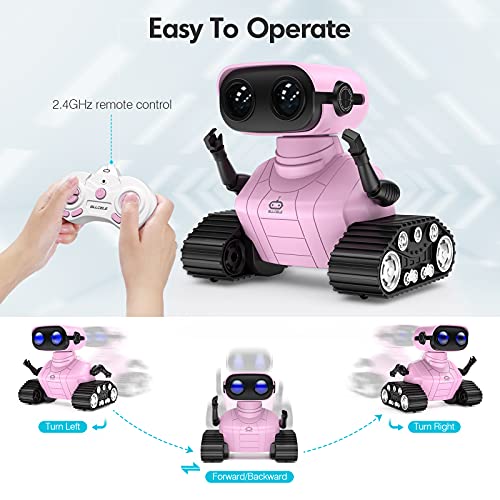 Rechargeable RC Robot Toy - LED Eyes & Music!