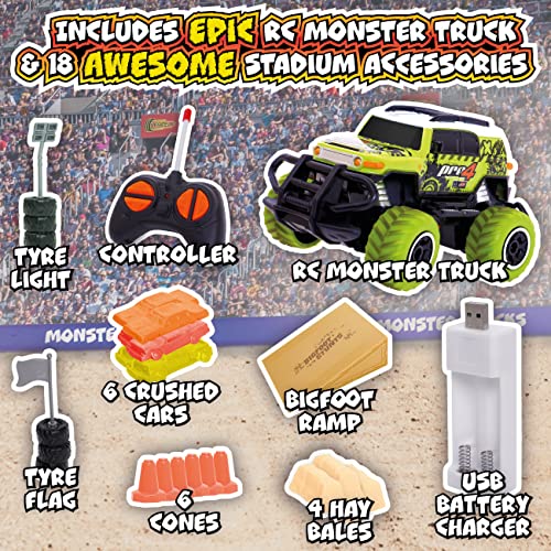 Monster Truck Stadium Set - RC Truck, Ramp, Accessories