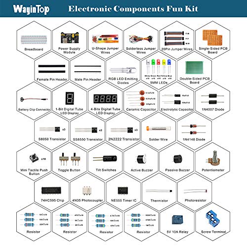 Electronics Starter Kit with E-Book, Breadboard & More