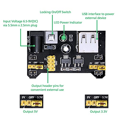 Electronics Starter Kit with E-Book, Breadboard & More