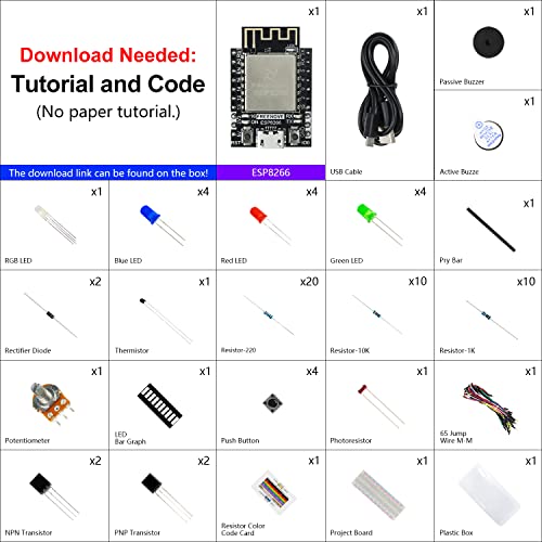 FREENOVE ESP8266 Starter Kit: Wi-Fi, Arduino, Tutorial