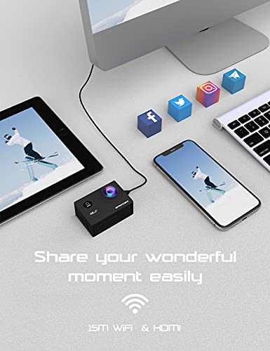 Apexcam 4K Action Camera with 170° Wide-Angle