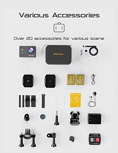 Apexcam 4K Action Camera with 170° Wide-Angle
