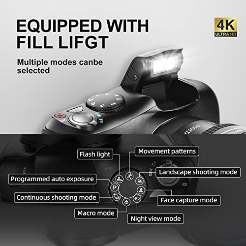 Beginner-friendly Compact 4K Digital Camera with Lens