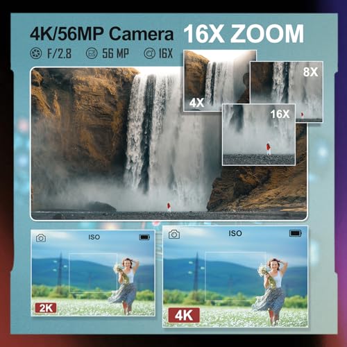 4K 56MP Vlogging Camera with 16X Zoom