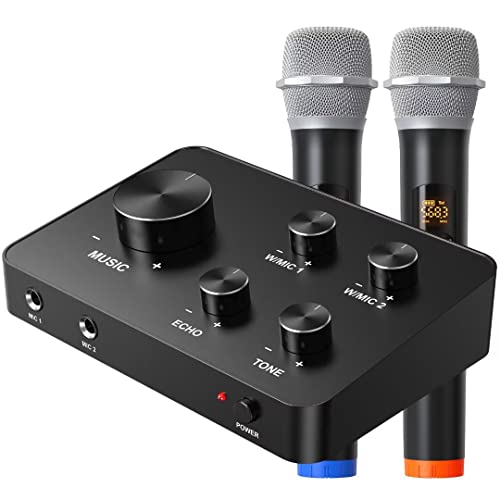 Wireless Karaoke Mixer, Dual Handheld Mic, HDMI Support