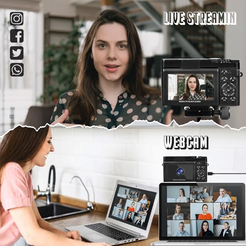 Compact 4K Camera, 48MP Vlogging, 16X Zoom