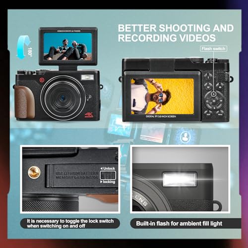 4K 56MP Vlogging Camera with 16X Zoom