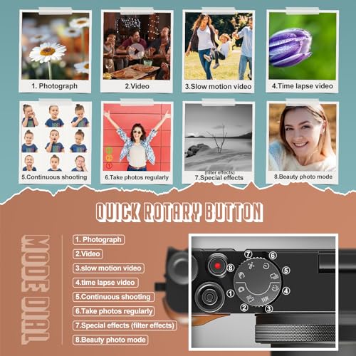Compact 4K Camera, 48MP Vlogging, 16X Zoom