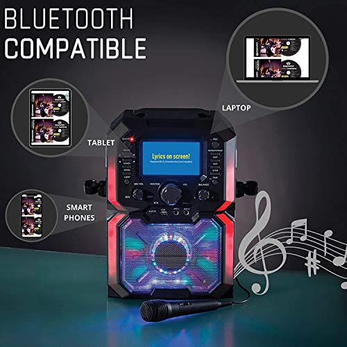 Bluetooth Karaoke Machine with 2 Microphones & LCD Display