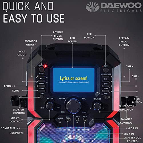 Bluetooth Karaoke Machine with 2 Microphones & LCD Display