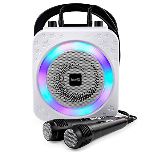 RockJam Bluetooth Karaoke Machine with Microphones & LED Lights