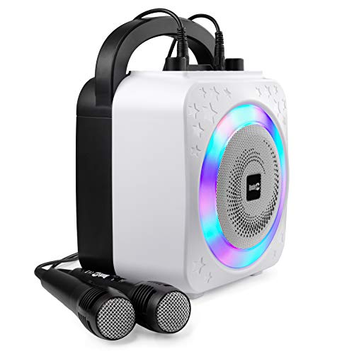RockJam Bluetooth Karaoke Machine with Microphones & LED Lights