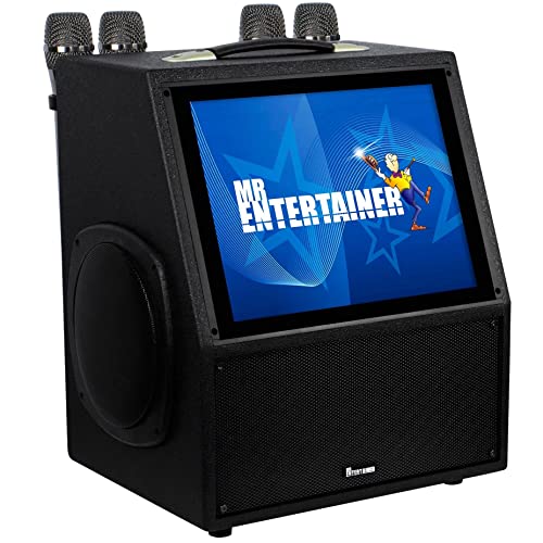 Portable Karaoke Machine with Touch Screen and 4 Wireless Microphones