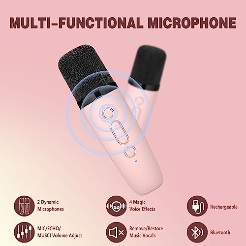 Ankuka Bluetooth Karaoke Machine with Wireless Microphones